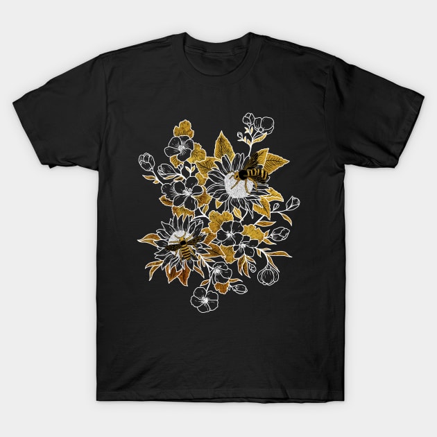 Bees T-Shirt by SnugglyTh3Raven